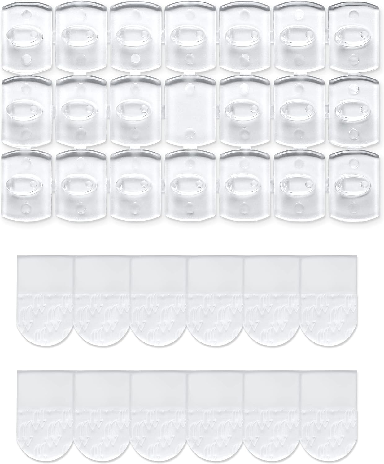 MOVELYST Mini Clear Light Clips - 100 Damage-Free Indoor Wall Hooks with 120 Adhesive Strips for Easy Christmas Decoration