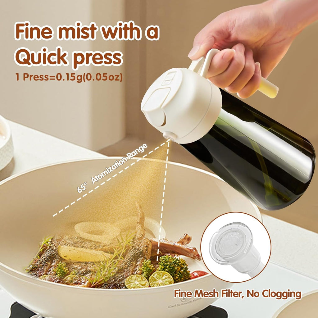 YARRAMATE Light-Blocking Dark Oil Sprayer - 16oz Olive Oil Dispenser Bottle | Premium Food-Grade Glass