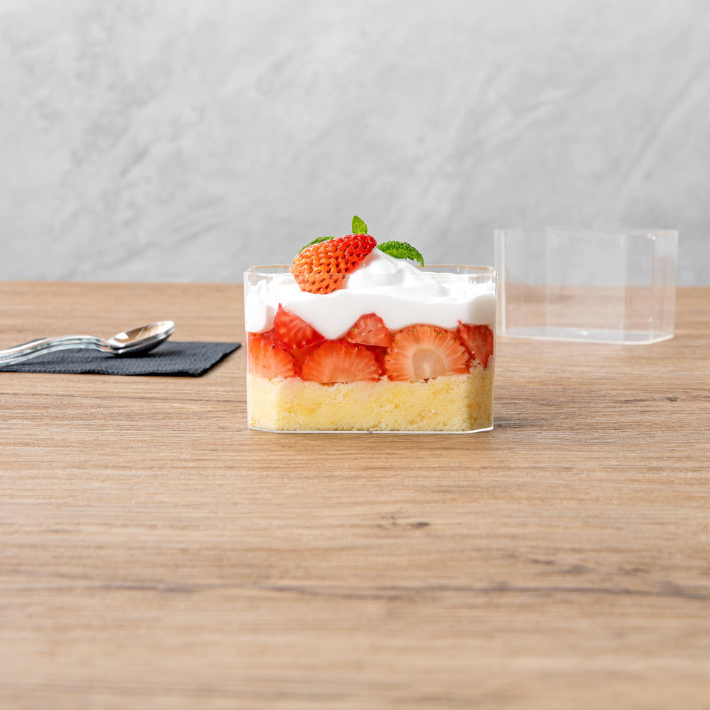 Restaurantware Mini Serve 3.4 Ounce Plastic Dessert Cups, 100 Disposable Round Serving Cups - Lids Sold Separately, Stackable, Clear Plastic Parfait Cup, Durable, For Ice Cream, Gelato, And Sorbet