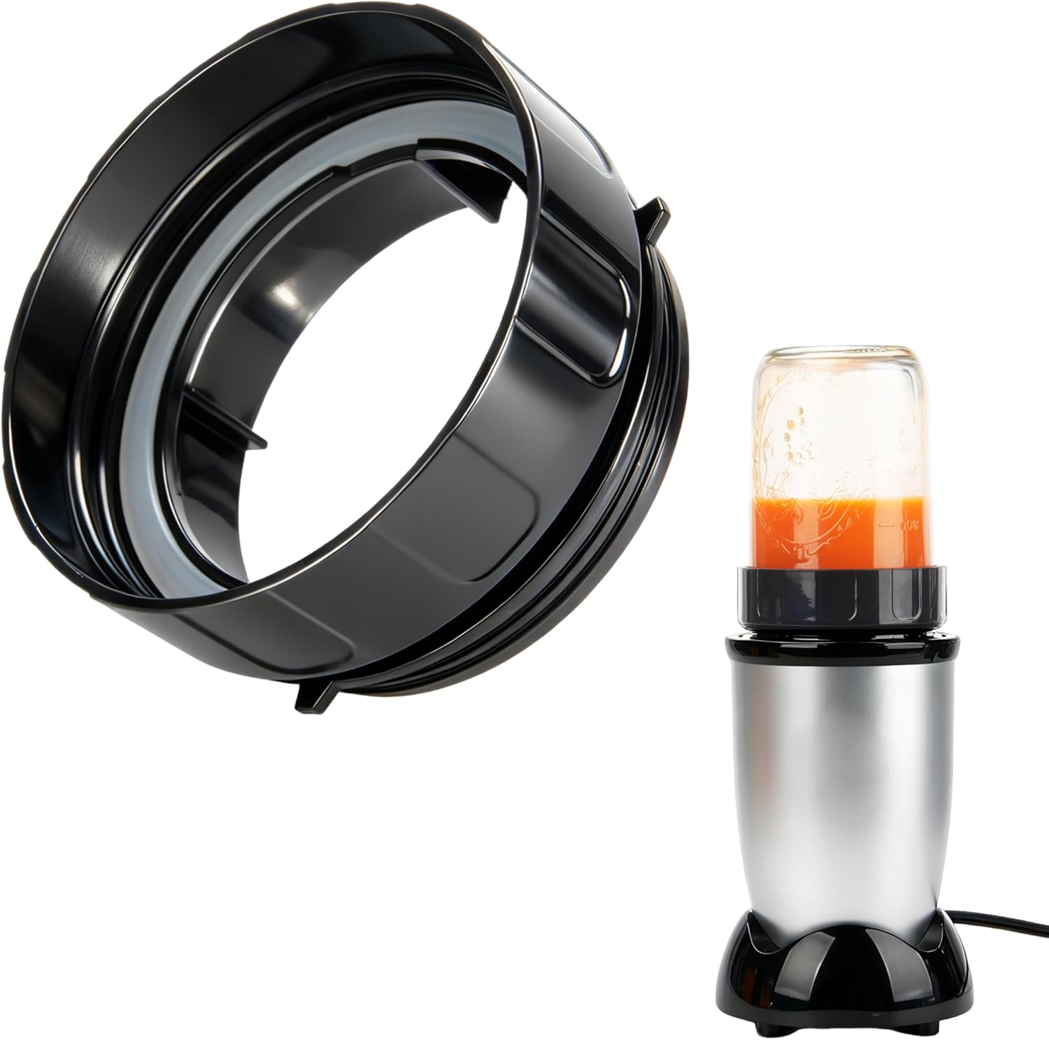 Magic Bullet Blender Adapter - Blend Directly in Wide-Mouth Mason Jar | Replace Plastic Cup Accessory