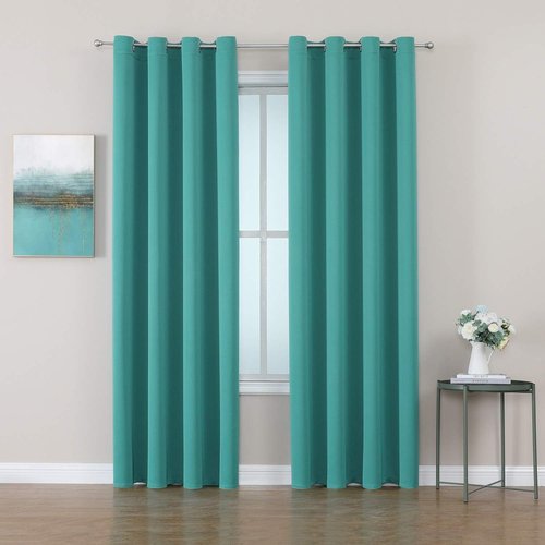 ChrisDowa Blackout Curtains - Thermal Insulated Room Darkening Panels, 90 Inches Long, Teal (Set of 2)