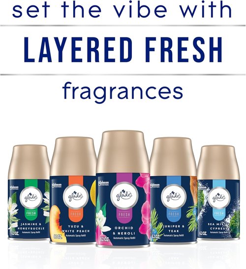 Glade Automatic Spray Refill - Juniper & Teak Air Freshener for Home | 6.2 Oz Fresh Collection
