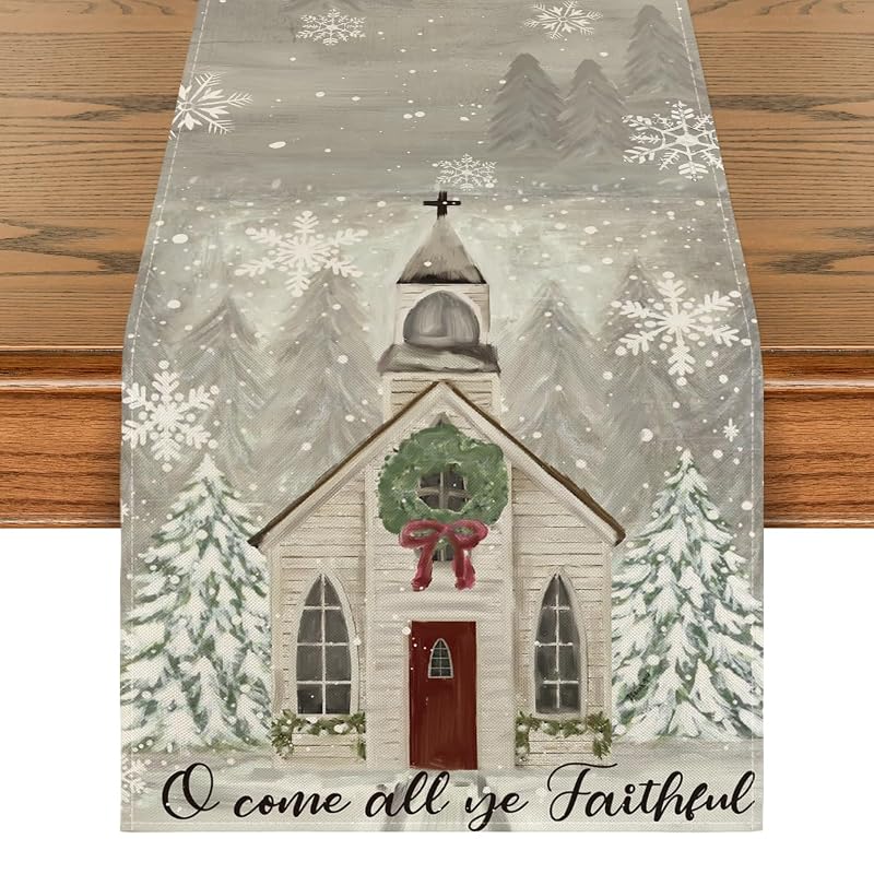 Artoid Mode 13 x 90 Inch Christmas Table Runner - Silver Variation