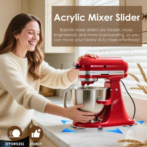 Baemin Thickened Acrylic Mixer Slider (Compatible with KitchenAid Mixer) (Slider for 4.5-5QT Stand Mixer) (Mixers Accessories) Sturdy Heavy-Duty Mixer Slider, Clear