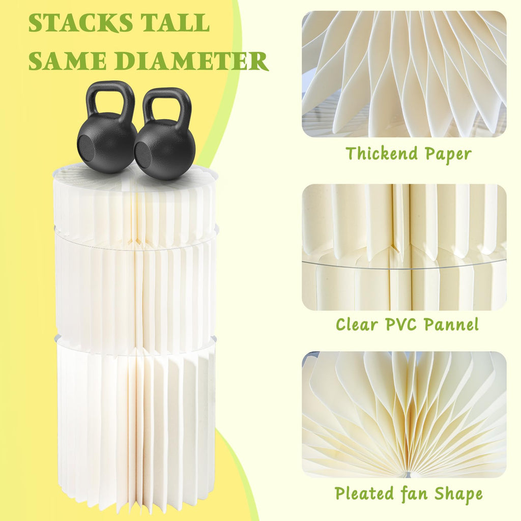 6 Pack Buffet Risers, Acrylic & Cardboard Foldable Cake Display Stands for Dessert Table, Tall Cake Riser Columns for Wedding, Birthday, Party Decoration – Multi-Level Dessert Stands for Cupcakes, Treats & Display