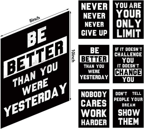 HOMANGA Motivational Wall Art | Inspirational Quotes Canvas Prints - Set of 6, 8x10 Inch Unframed