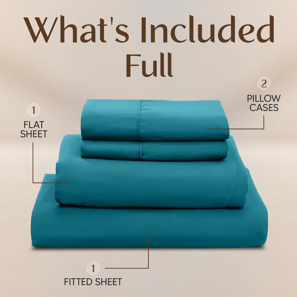 Utopia Bedding Full Size Sheet Set - Soft, Breathable Microfiber, 4-Piece in Denim Blue | Oeko Tex Certified