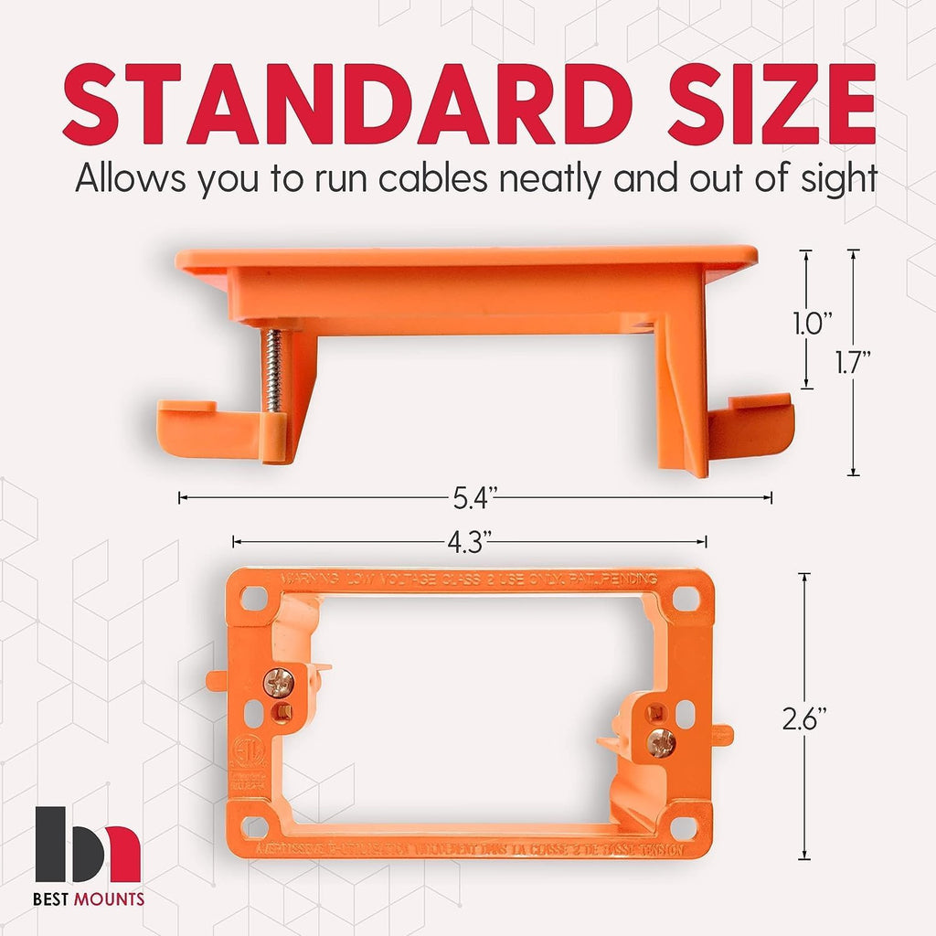 Wall Plate Cable Pass Through Kit by [Brand Name] - 2 Pack Recessed Cable Management with Bracket