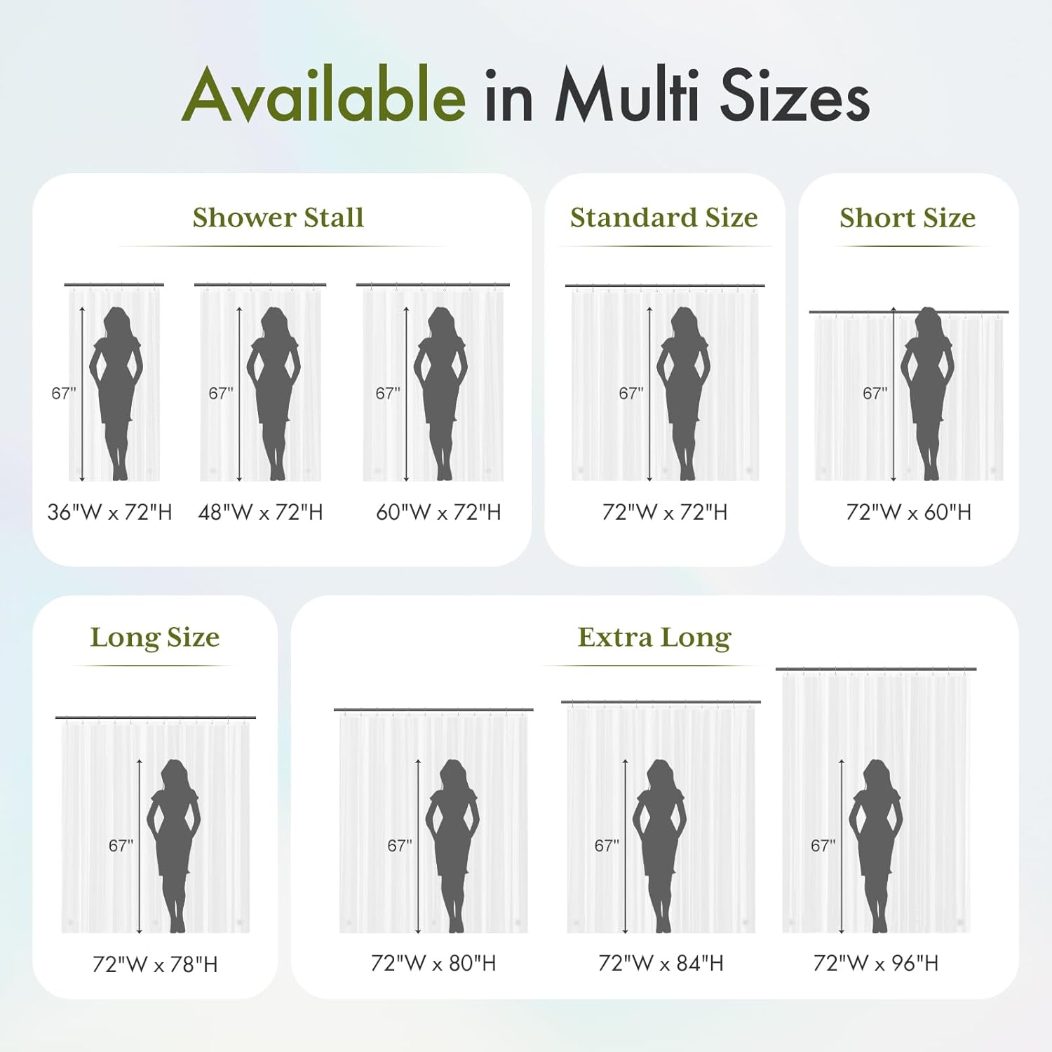 Bathway Heavy Duty Shower Curtain Liner - Waterproof PEVA 72x72 Inches with 12 Rustproof Grommets