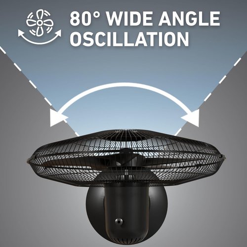 Holmes 18 Inch Oscillating Stand Fan - Powerful 3-Speed Airflow with Adjustable Height & 30° Tilt - Black