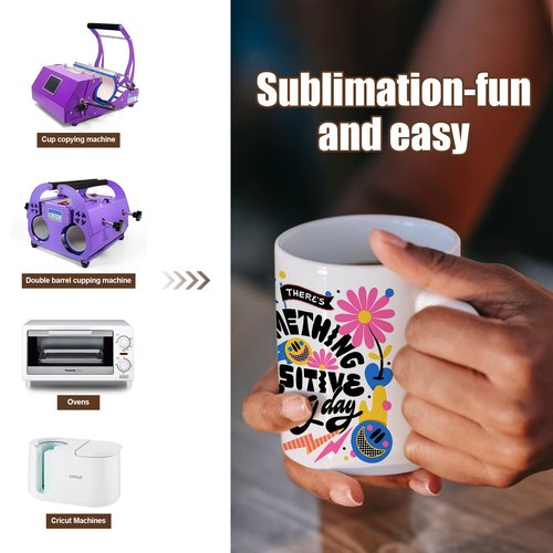 AGH 16pcs 11 oz Sublimation Mugs Blanks, White Coffee Ceramic Mugs Bulk, Plain Mug Cups for Sublimation with Bamboo Lids and Stainless Steel Spoon For Coffee, Soup, Tea, Milk, Latte