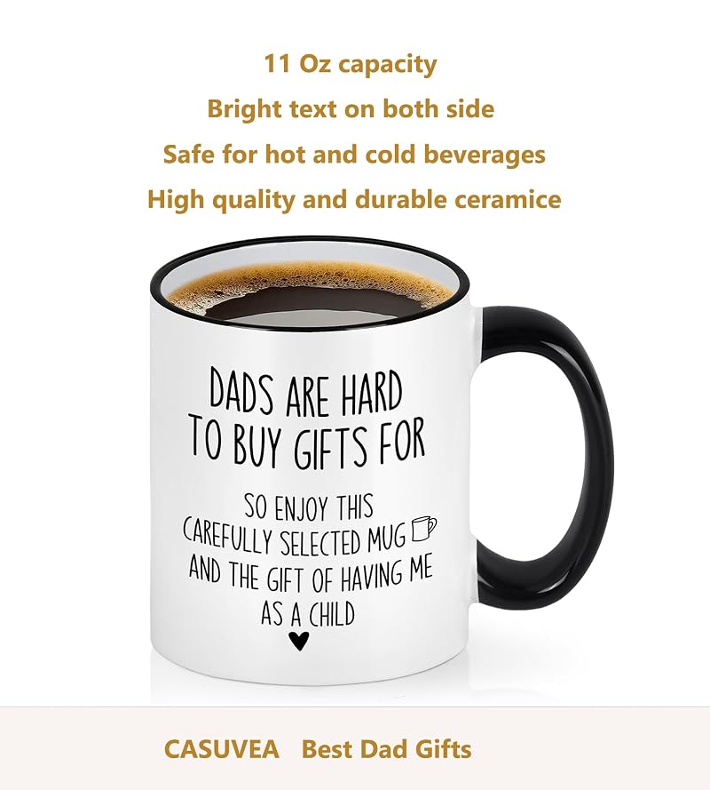 Dad Coffee Mug - Best Dad Ever Gift from Daughter Son for Father’s Day, Christmas
