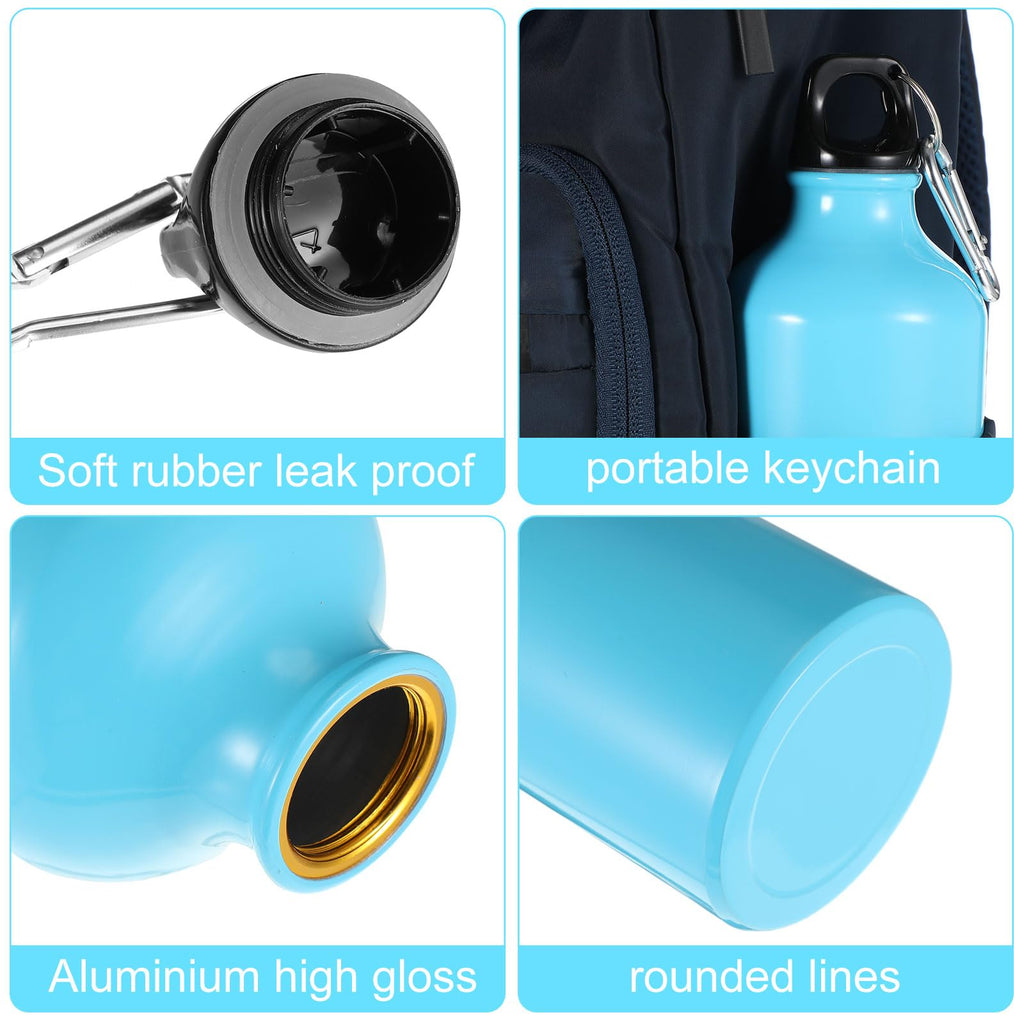 Nuogo 24 Pack Aluminum Water Bottle Bulk 20 oz Reusable Metal Water Bottle Lightweight Leak Proof Aluminum Sports Bottles with Twist Cap and Buckle for Bike Travel Camping(Pink, Blue, White, Yellow)