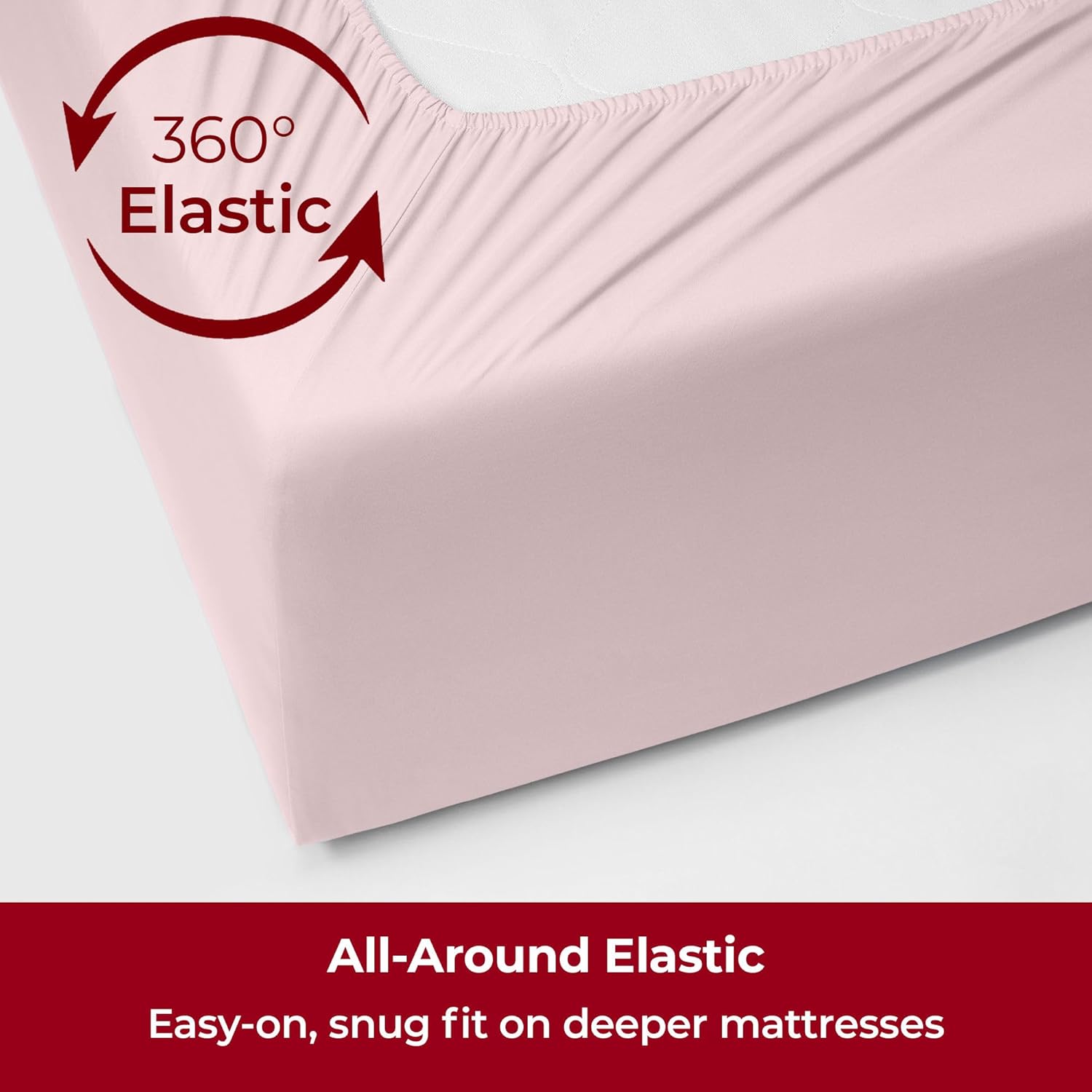 Mellanni Extra Deep Twin XL Sheets - Ultra Soft Hotel Luxury Bedding - Wrinkle & Fade Resistant (Blush Pink)
