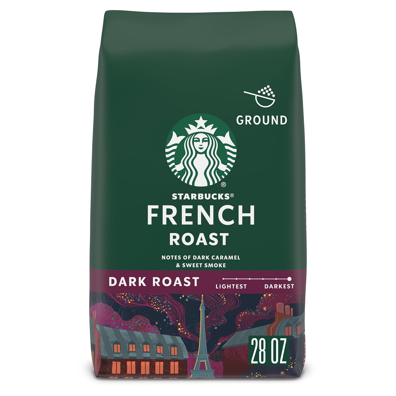 Starbucks Ground Coffee - Dark Roast for Hot or Iced Beverages | French Roast, 28 oz