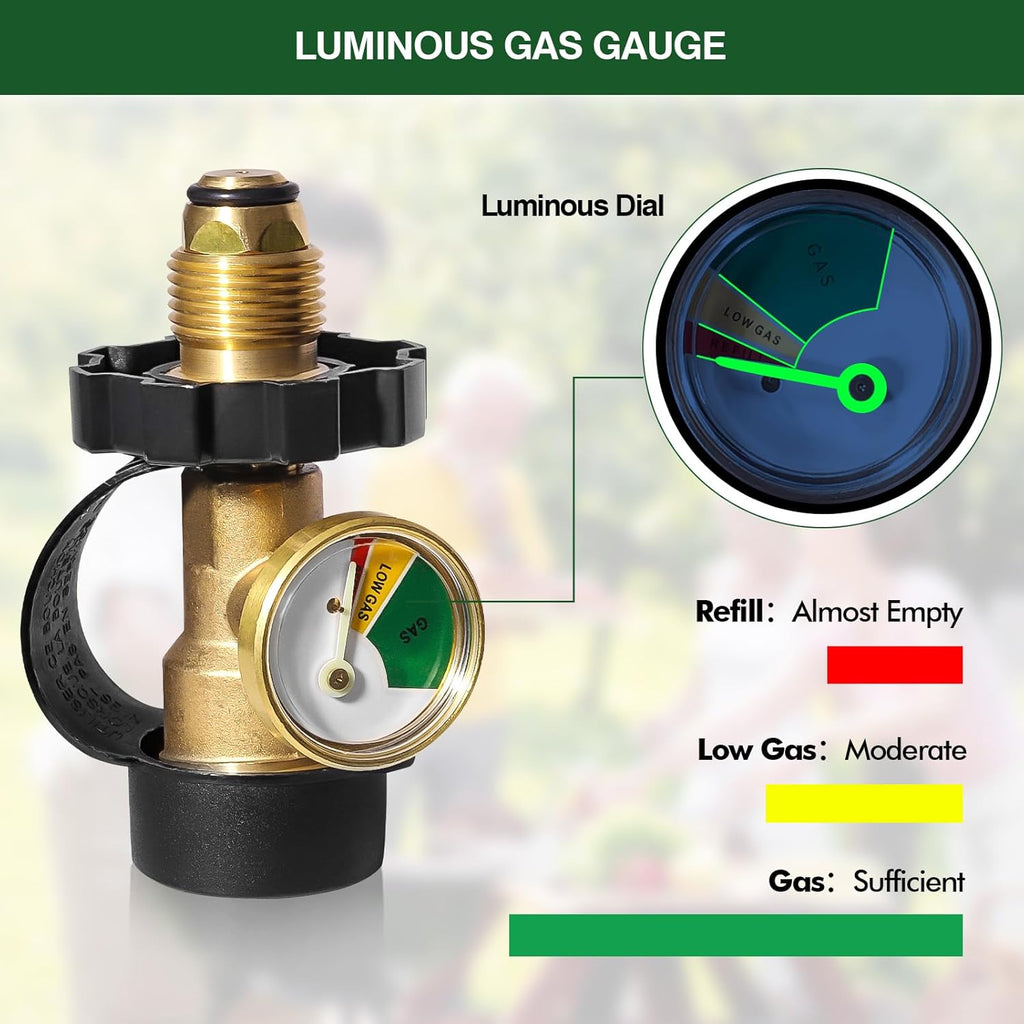 Propane Tank Adapter by [Brand Name] - 100 lb Gauge for Universal POL to QCC1 Conversion - Solid Brass