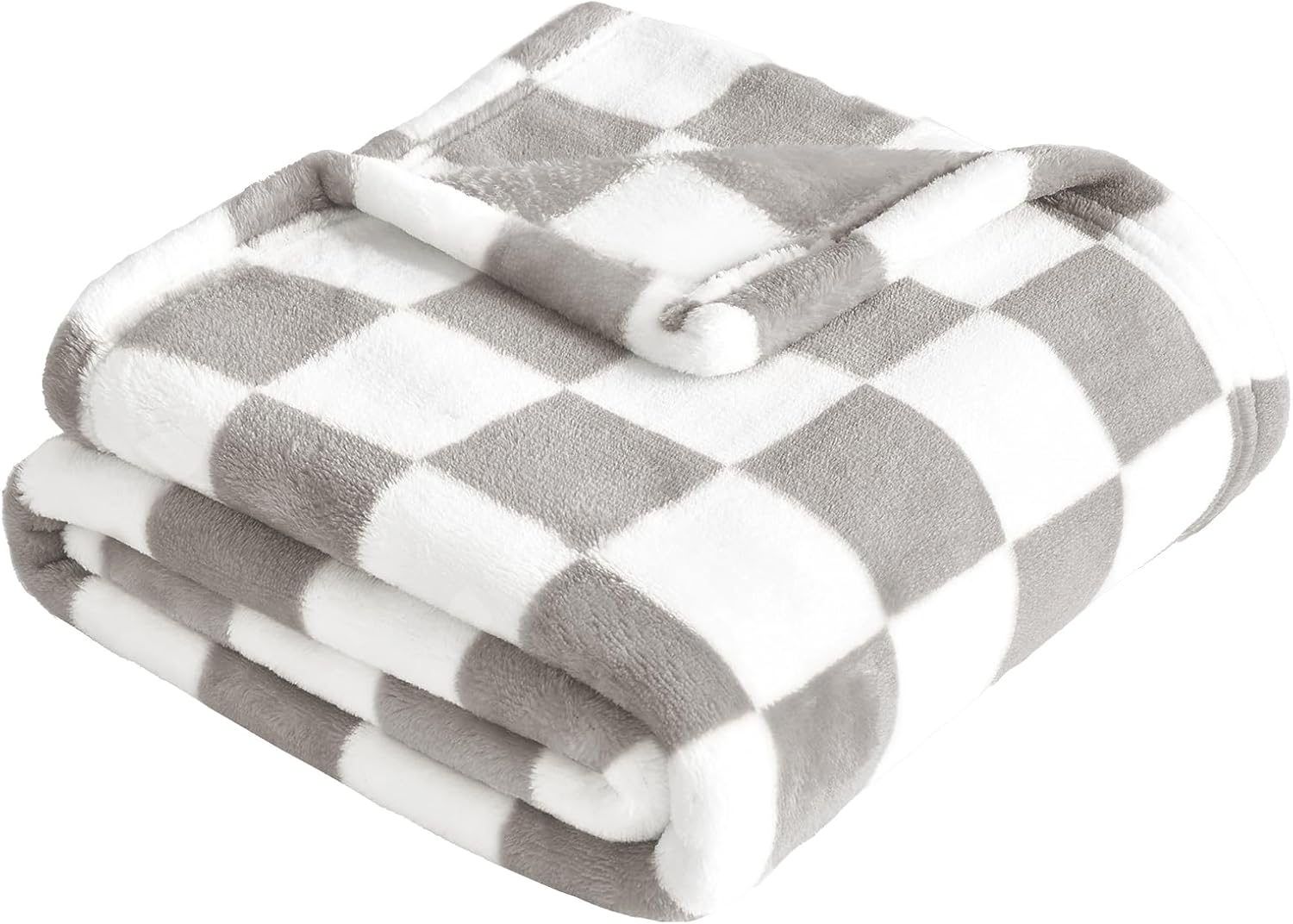 Yurhap Checkered Baby Blanket - Super Soft Fleece for Boys & Girls | 30x40 Inch, Greige
