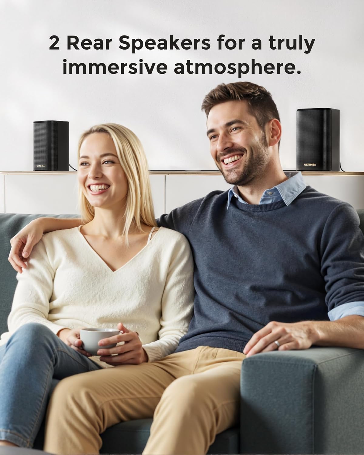 ULTIMEA 5.1.2ch Sound Bar - Dolby Atmos Surround Sound System for TV | Includes 2 Surround Speakers, HDMI eARC