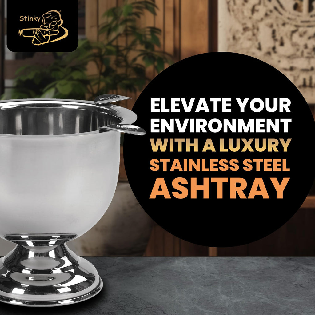 Stinky Cigar Ashtrays Tall Ashtray, Stainless Steel