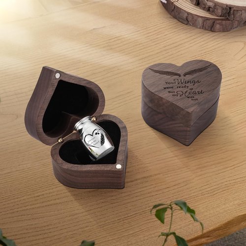 Dletay Small Urns for Human Ashes Keepsake Heart Shaped Box Mini Cremation Urns for Women Men 1.2 Inches Memorial Funeral Urn-Forever in My Heart