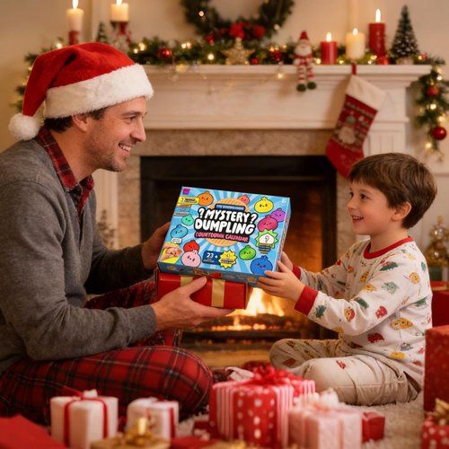 Dumpling Squishy Advent Calendar - 24-Day Mystery Countdown | Stress Relief Fidget Toy for Anxiety Relief