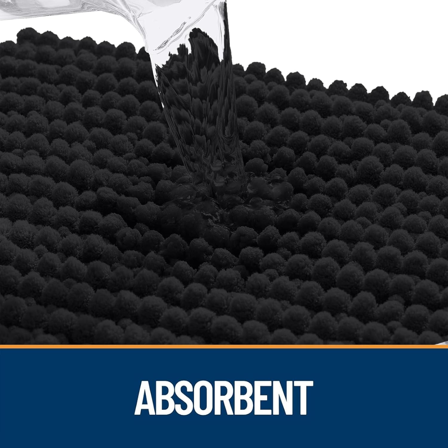 OLANLY Dog Door Mat - Ultra Absorbent Chenille Mud Doormat | Non-Slip, Washable, 30x20, Black