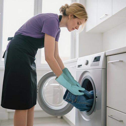 Bamllum 4 Pairs Rubber Dishwashing Gloves - Reusable Kitchen Cleaning Gloves for Washing Dishes & Household, Non-Slip, Long-Lasting Flexible Gloves (Medium