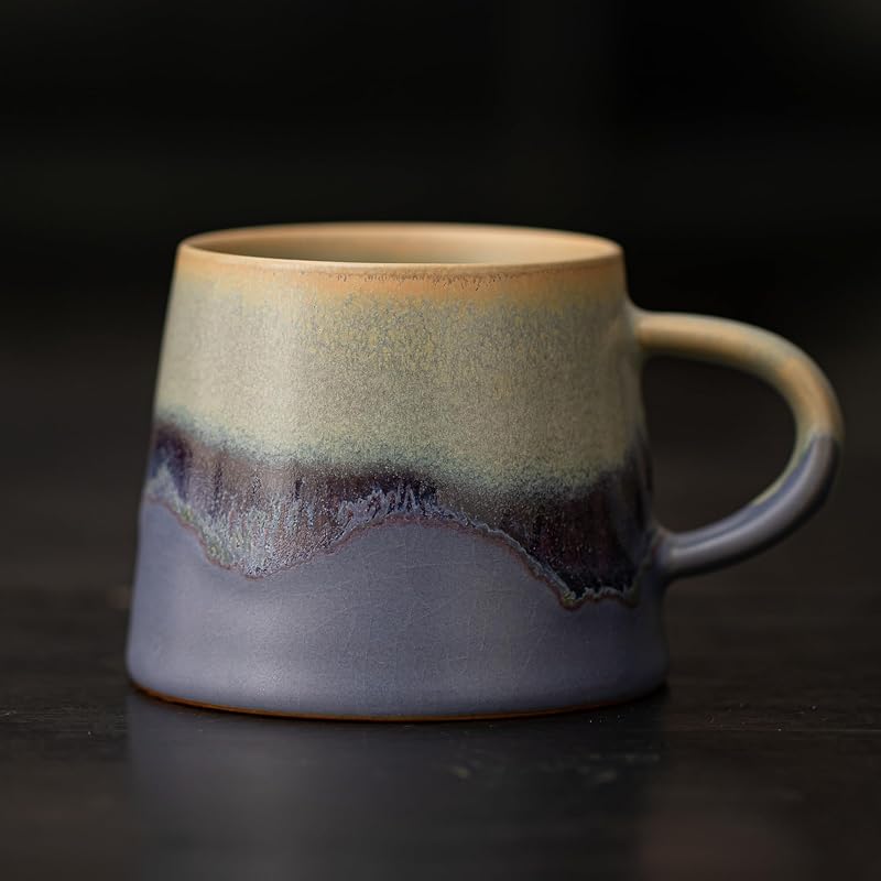 Wilderness Green 8 oz Vintage Handmade Ceramic Coffee Mug with Handle