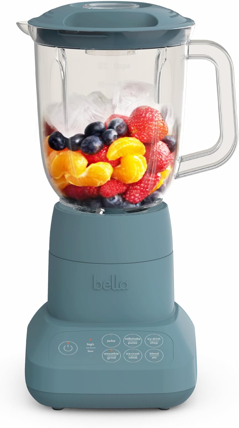 Bella 10-Speed Countertop Blender - Juicer & Smoothie Maker with 48oz Capacity, Slim Design, Dishwasher Safe