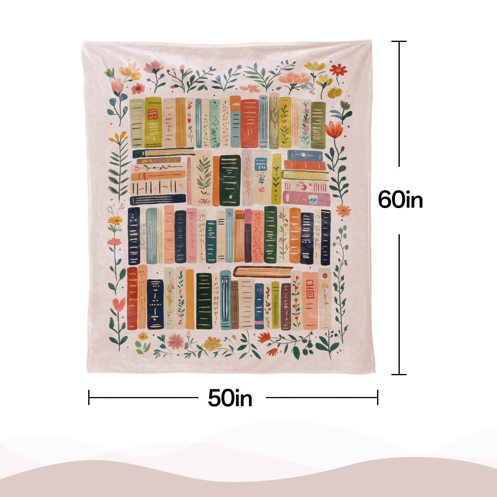 Mahrokh Book Lovers Gifts, Reading Blanket for Readers, Bookish Book Club Reading Librarian Gifts Blanket 60"x50" (Pink)