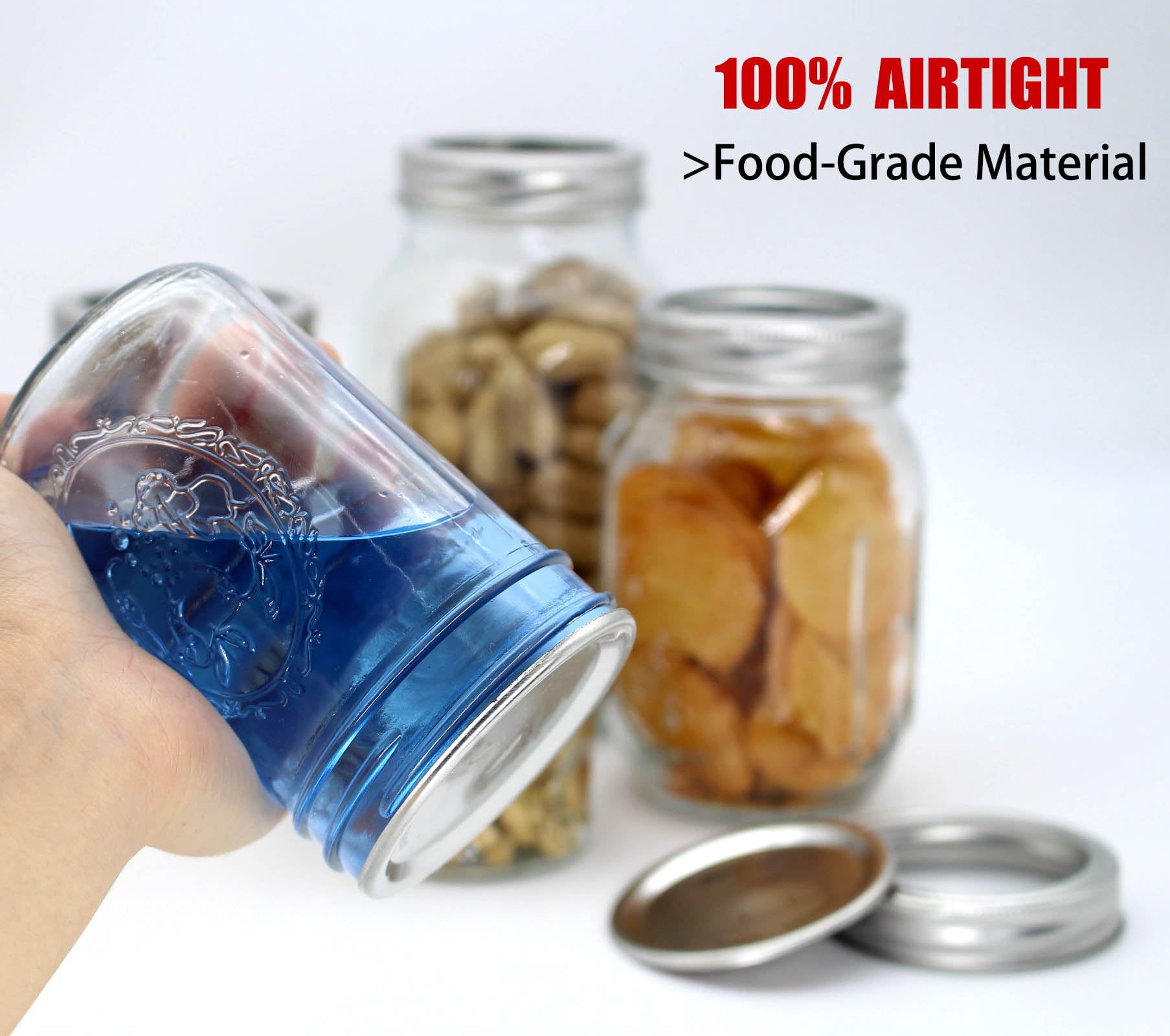 32Pcs Rust-Proof Canning Lids Wide Mouth, Wide Mouth Mason Jar Lids for Ball or Kerr, Large Mouth Mason Jars Lids