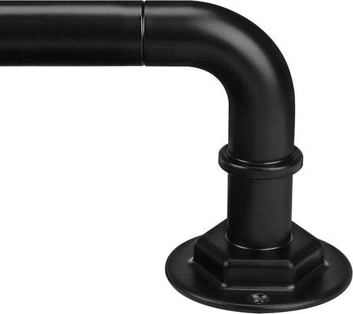 Byondeth Curtain Rods - Adjustable Blackout Wrap Around | 16 to 45 Inches, 1 Inch Diameter, Black