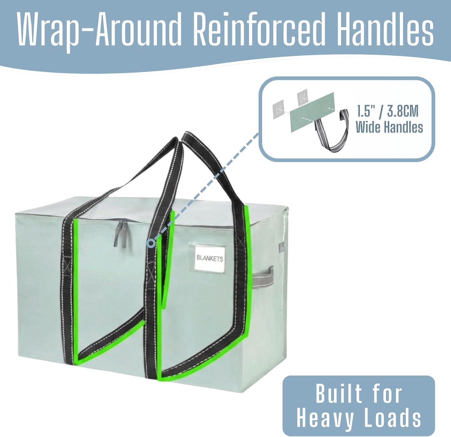 VENO Heavy Duty Moving Bags - Extra Large, Foldable Storage Solution with Reinforced Handles & Strong Zippers | 6 Pack