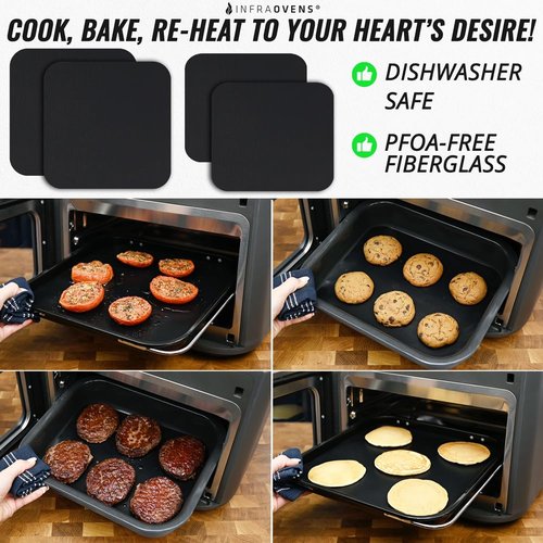 INFRAOVENS Reusable Liners for Ninja Combi All-in-One Multicooker Oven & Air Fryer 14-in-1 SFP 701, Nonstick Accessories to Protect Baskets and Trays, Heat Resistant Mats for Airfryer Slow Cooker