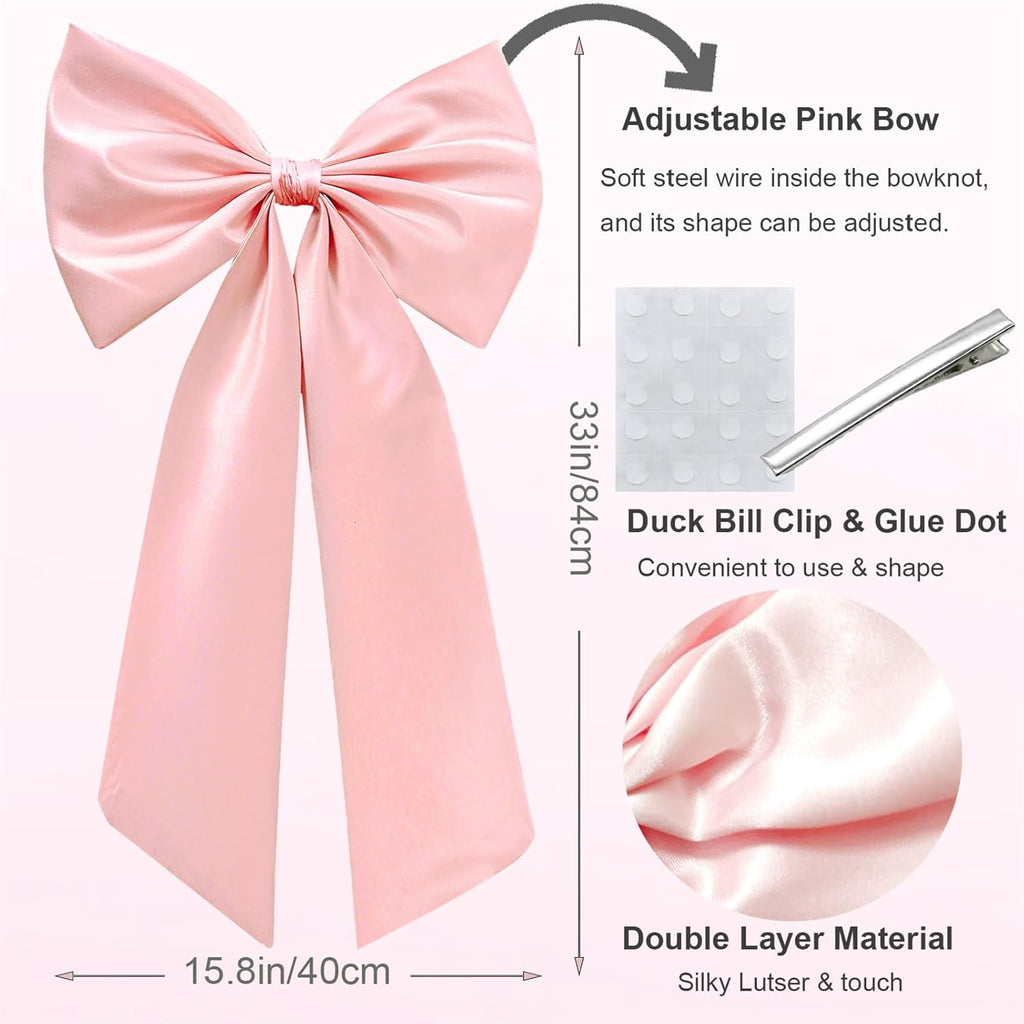 Skiennix Large Pink Bow - Decorative Ribbon for Baby Showers & Weddings | Perfect Wall Hanging Décor