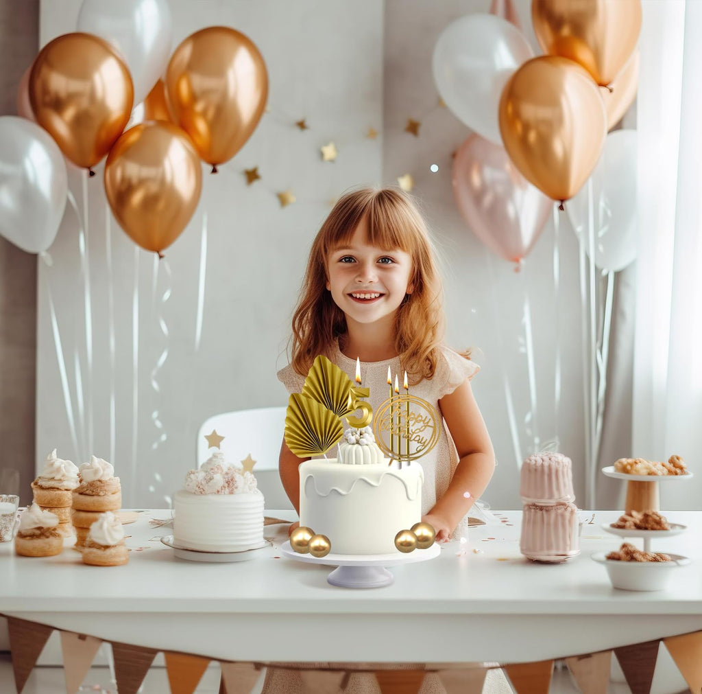 Gold Birthday Candles, Tyotrbs Happy Birthday Candle For Cake birthday candles Numbers Birthday Candles DIY Cake Decor for Men Women Wedding Anniversary