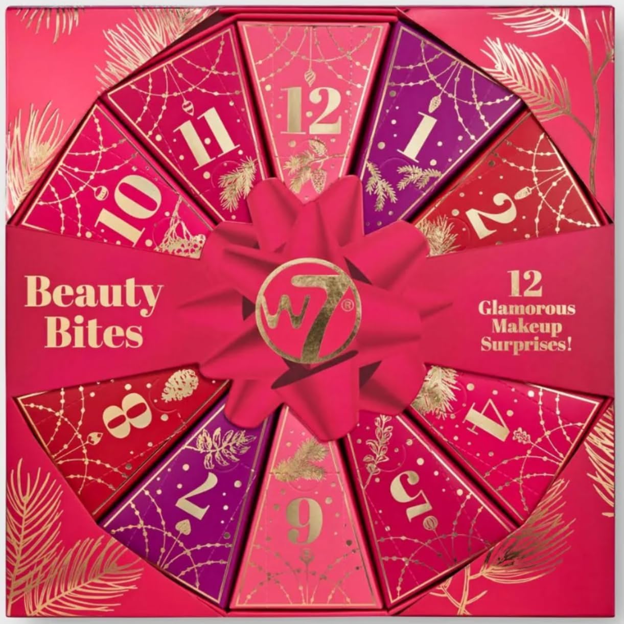 W7 Beauty Bites 12-Day Advent Calendar | Festive Makeup Collection in Pink