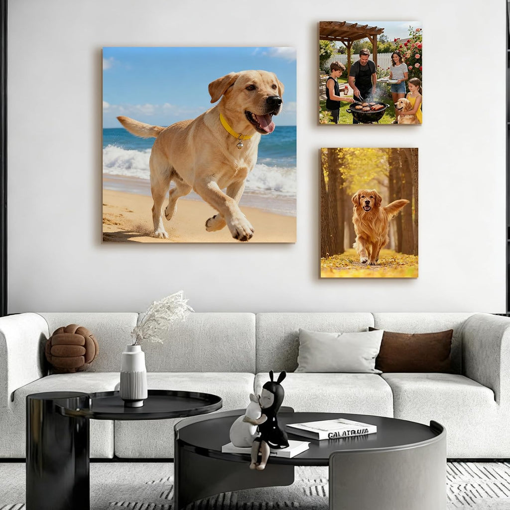 Skiennix Custom Canvas Prints - Personalized Pet Photos for Framed Wall Art | 12''L x 16''W