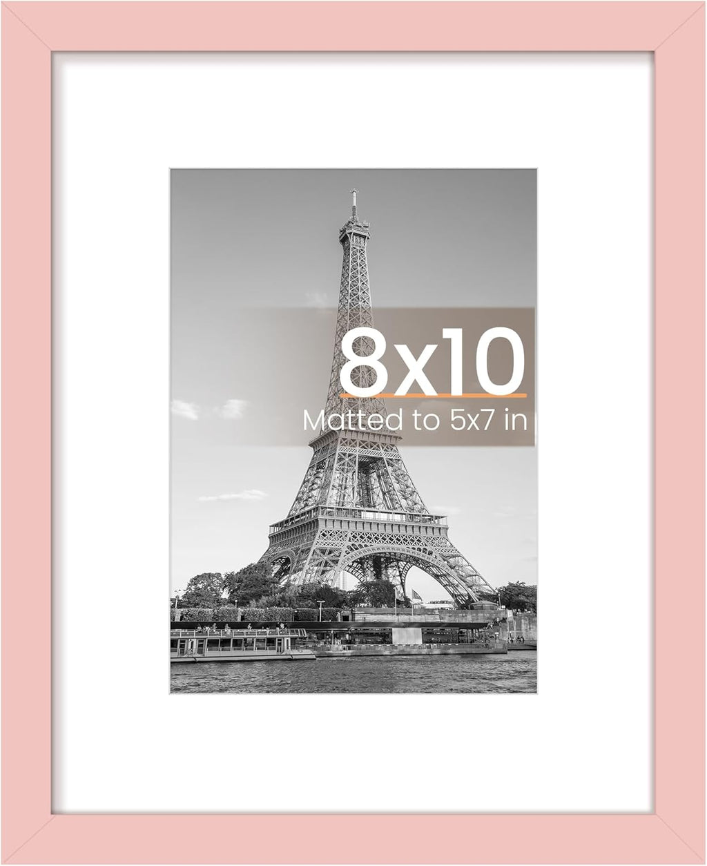 Upsimples 8x10 Picture Frame - Versatile Display for 5x7 Photos with Mat or 8x10 Without - Pink, 1 Pack