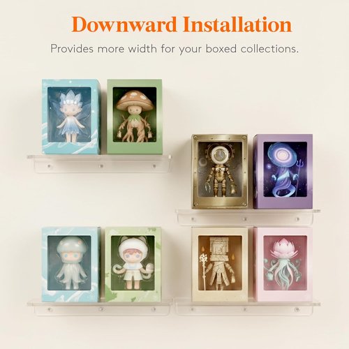 Lifewit Floating Shelves - Acrylic Wall Organizer for Perfume & Makeup | 14" Clear Decor Rack, 4 Pack