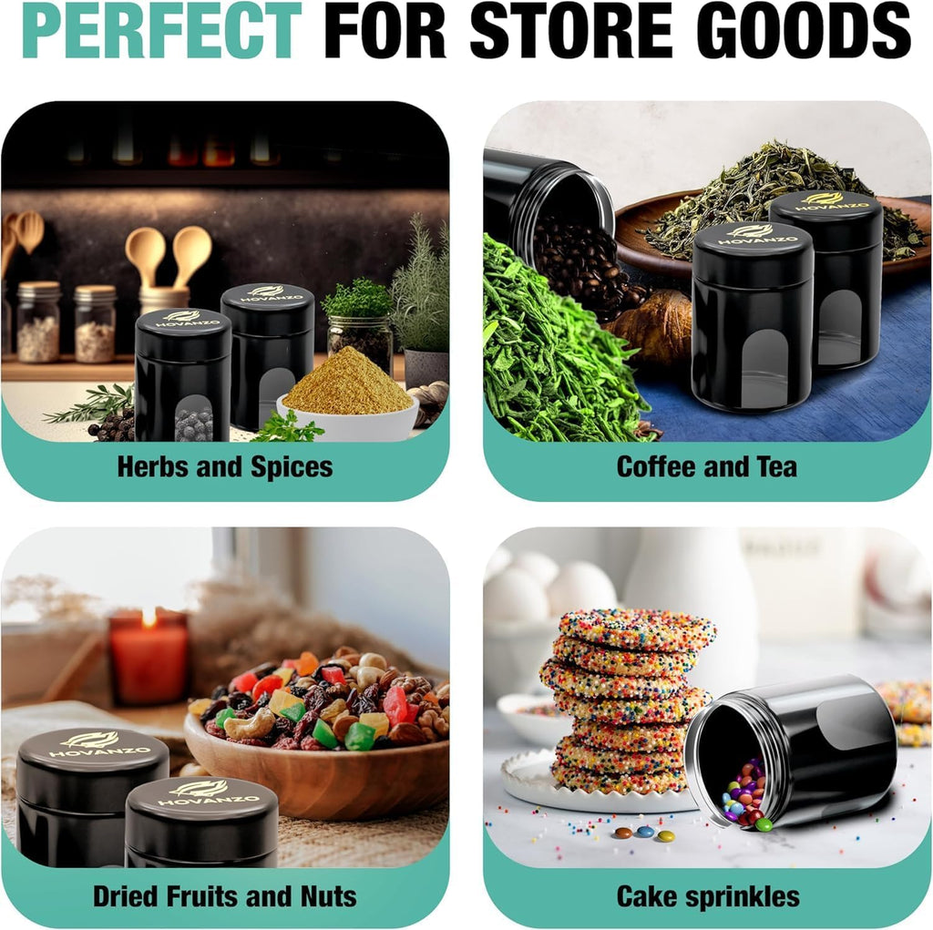 Premium Airtight Glass Storage Jars 500ml, 2 Pack, with 69% Humidity Control Packs - UV Air Tight Jars with Child-Resistant Lid - Airtight Jar Container, Air Tight Storage,Storage Jars for Herb/Spice
