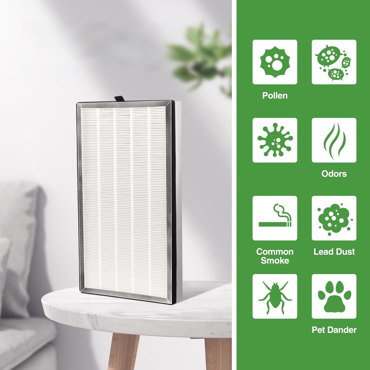112 Replacement Filter Compatible with MA Series 112 V2.0 Air Purifie-r for Pollen, Wildfire Smoke, 3-in-1 HEPA Activated Carbon Filter, 1 Set
