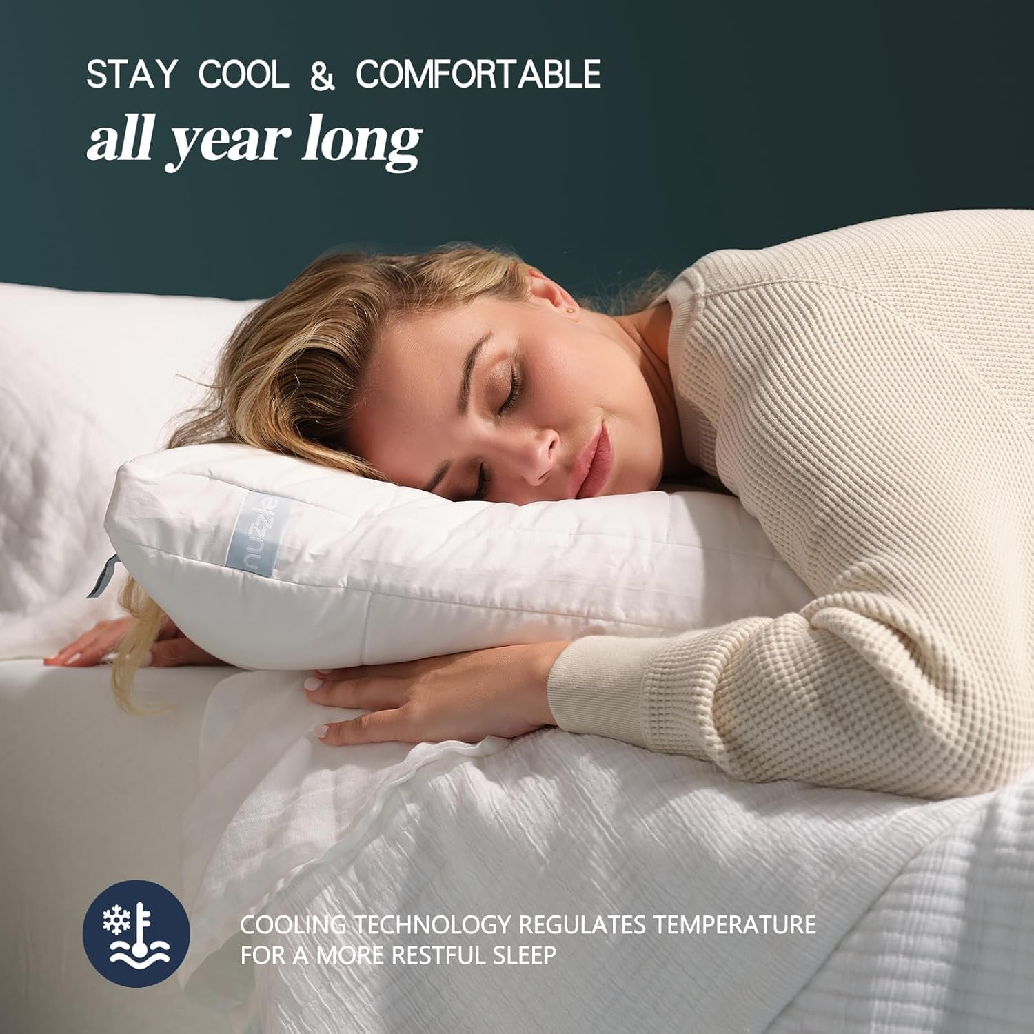 Skiennix Cooling Adjustable Pillows - Luxury Hotel Collection | Set of 4 Standard Size for Side Sleepers