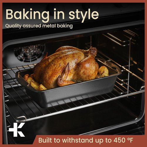BAKKENMASTER Swiss Loaf Pan Set - 4-Piece Deluxe Nonstick Carbon Steel Bakeware for Perfect Bread & Cakes