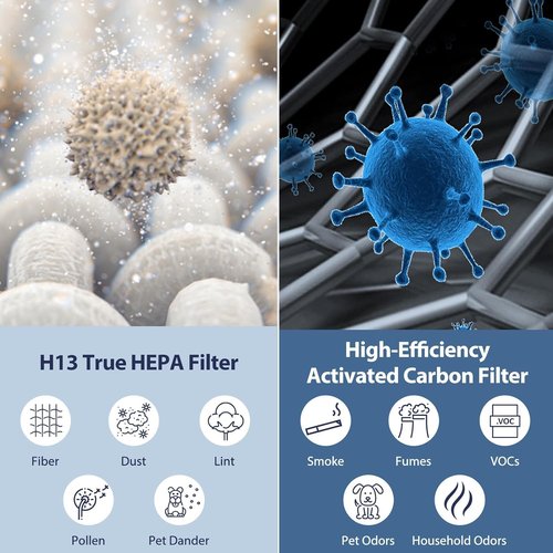 VA-EE004 Vital 100 Replacement Filter for LEVOIT Vital 100 and VAVA VA-EE004 Air Purifier, High-Efficiency HEPA Activated Carbon Set, Part No.100-RF