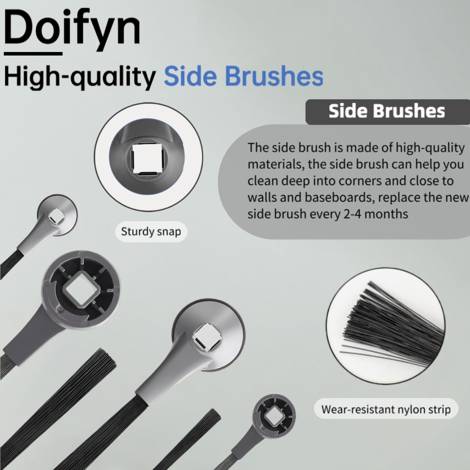 Replacement Parts Compatible with Shark AI AV2501S AV2511AE AV2501AE RV2502AE RV2610WA AV2510AOUS RV2520AOUS Robot Vacuum Cleaner, 1Main Brush, 2 motor pre-filters, 2Foam Filters, 6Side Brushes