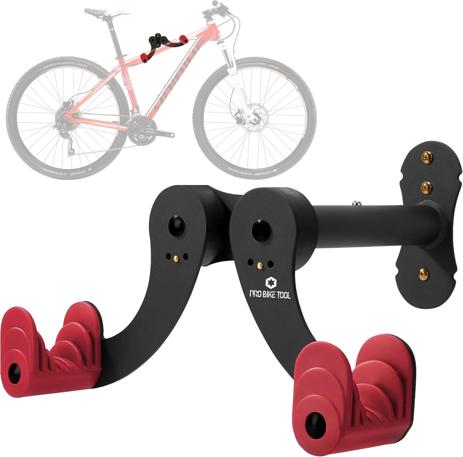 Pro Bike Tool Bike Wall Mount - Secure Horizontal Rack for 1 Bicycle | Ideal for Garage Storage