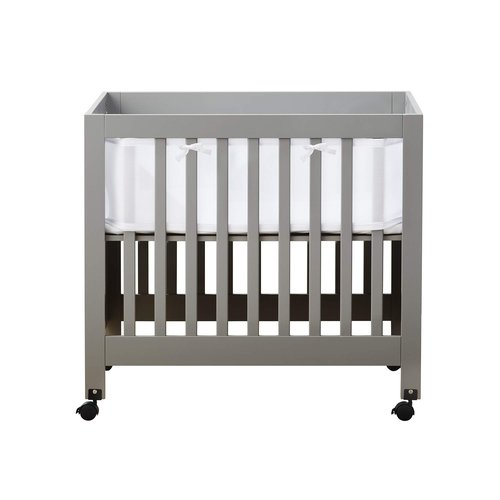 Halo Mini Crib Breathable Mesh Liner for Mini Crib, Classic 3mm Mesh, White, Size 4M Covers 4 Sides FITS MINI Cribs with 38x24” Mattress ONLY