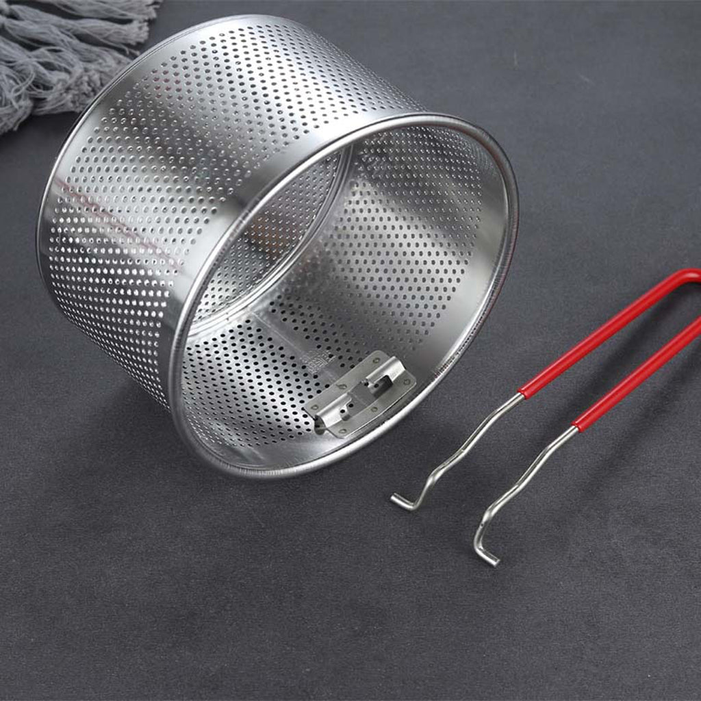 Pasta Strainer Set of 2, Stainless Steel Noodle strainer with Removable Handle Metal Pasta Strainer Basket Deep Fryer Basket, Kitchen Colander for Washing Draining Deep-frying Boiling Steaming