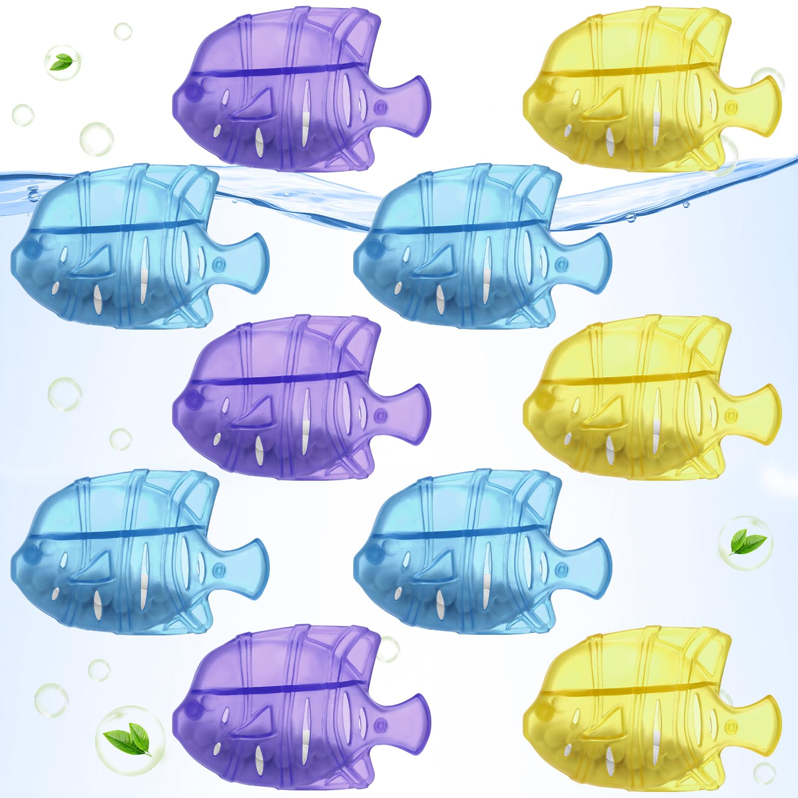 10PC Humidifier Cleaner Fish Universal Humidifier Tank Cleaner Works in All humidifiers and Fish Tanks Purifies Water, Prevent Hard Water Build-Up,Demineralization Cleaner(Blue Yellow Purple)